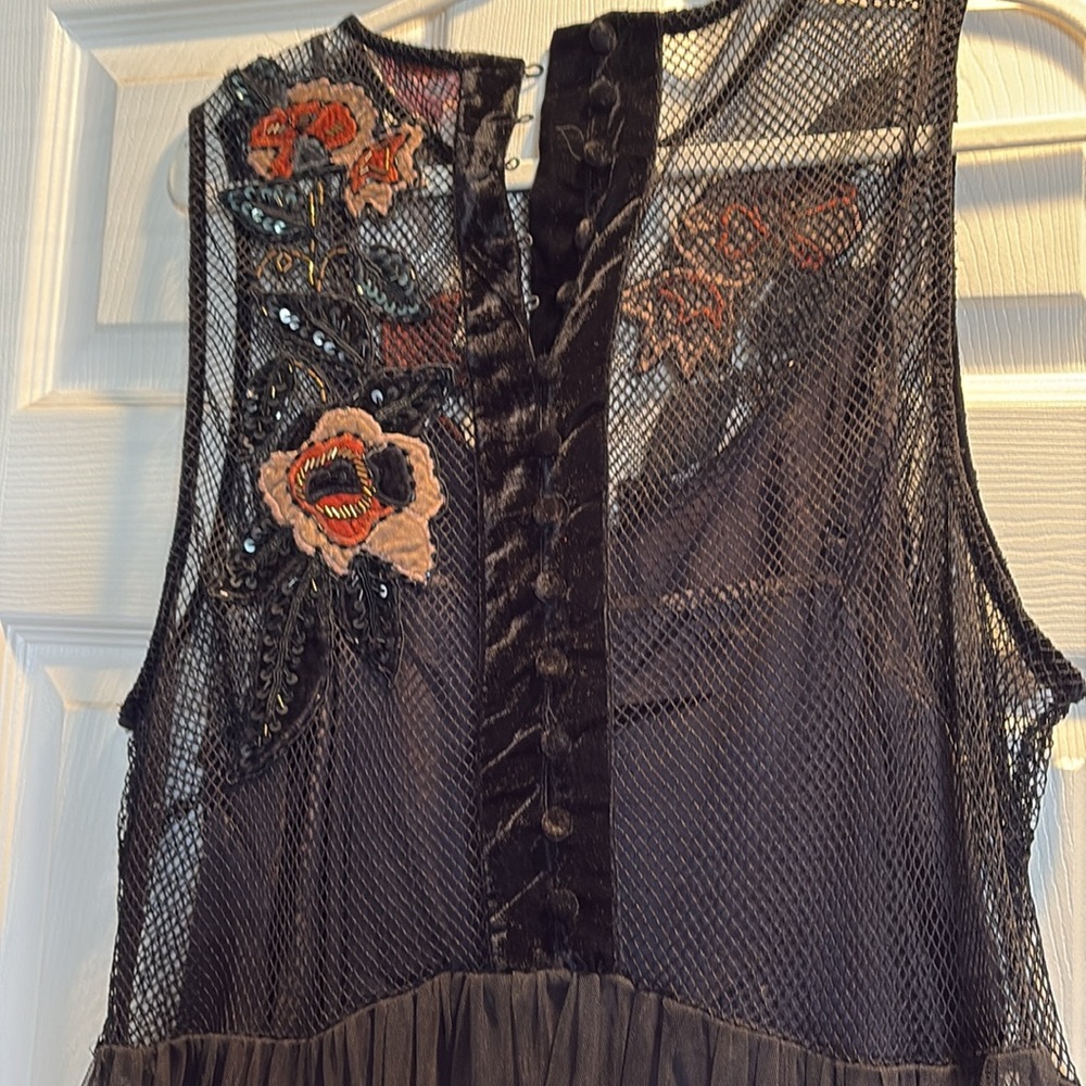 Anthropologie Not So Serious by Pallavi Mohan Midnight Garden Maxi Dress - Picture 14 of 14